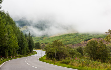 Streamers road in Scottish Highlands