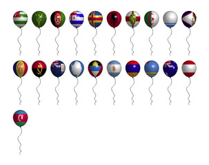 Set of Round Flags world top states. World flags vector. Flags of the world, pack world flags.
National Flags Start with alphabet A. National Flags balloon.