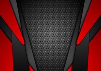 Abstract red and black contrast tech background