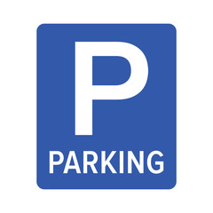 Parking or park sign for cars / vehicles with text flat vector icon for apps and websites © martialred