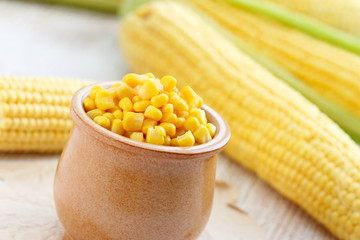 Canned Corn in a bowl