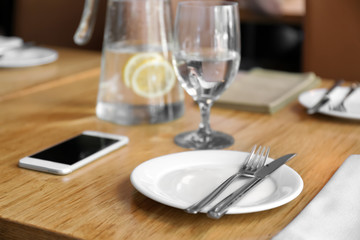 Beautiful served table in restaurant