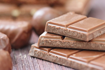 Pile of chocolate with nuts