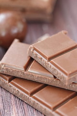 Pile of chocolate with nuts