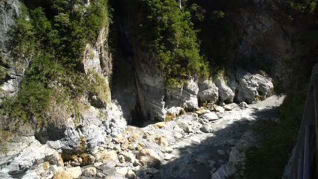 4K video of the steep and beautiful landscape of Swallow Grotto, Taroko National Park, Hualien, Taiwan