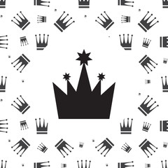 Crown icon and seamless pattern