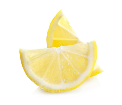 Lemon slices isolated on white