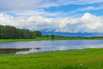 Landscape lake and forest