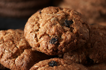Oat cookies close-up