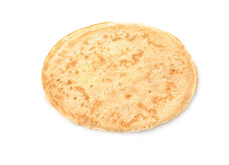 Thin pancake isolated on white