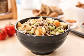 Turkey stuffing for holiday table in kitchen