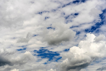   Cumulus clouds over the sky before the rain