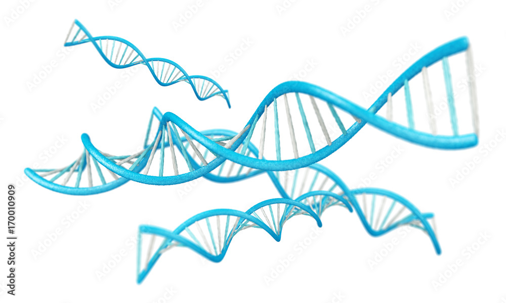 Aufkleber Modern DNA structure 3D rendering