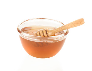 Wooden honey dipper with honey