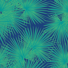 Obraz na płótnie Canvas Tropical palm leaves, jungle leaves seamless vector floral pattern background