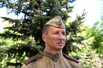 Soldier of Red Army in the form of times of World War II