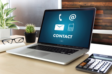 Fototapeta premium CONTACT US (Customer Support Hotline people CONNECT ) Call Customer Support