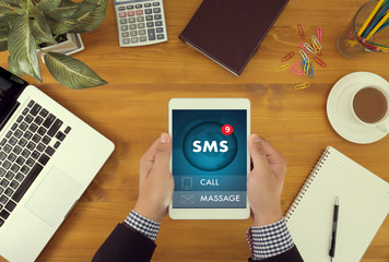 Fototapeta na wymiar SMS Messaging Communication Notification Alert Reminder sms