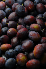 Ripe plums closeup
