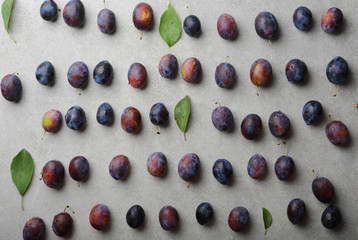 Plums pattern on concrete