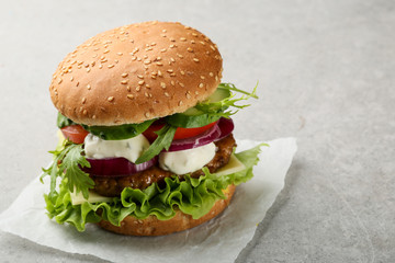 American burger closeup