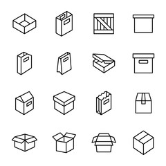 Simple set of box and crates related vector icons for your design