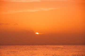 Fototapeta premium Sunset on the coast of the Caribbean Sea. Dominican sunset.