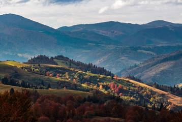 agricultural fields on hills at sunset