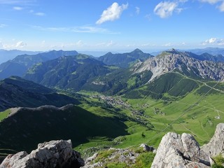 Fototapeta premium panorama view over Malbun Liechtenstein from Augstenberg