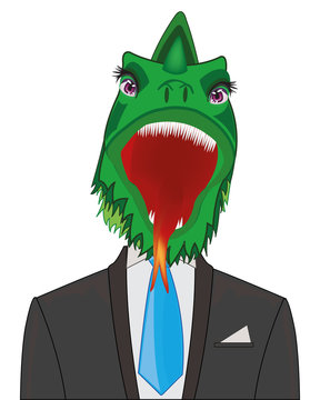 Dragon in suit