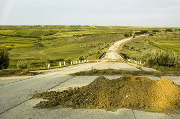 Moldawien, Autostrasse M14, unbeschilderte Baustelle, Nordmoldaw