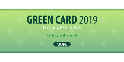 Fototapeta na wymiar Green Card Lottery banner. Immigration and Visa to the USA.