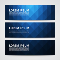 Web banner, Header layout template, Abstract blue geometric pattern background - Vector