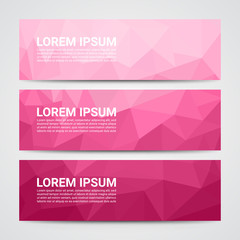 Web banner, Header layout template, Abstract pink geometric pattern background - Vector