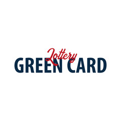 Fototapeta na wymiar Green Card Lottery logo or emblem. Immigration and Visa to the USA.