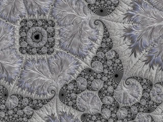 Silver fractal created in 3d. Rich look to decorate any card, vignette, invitation letter, background for website or social networks.