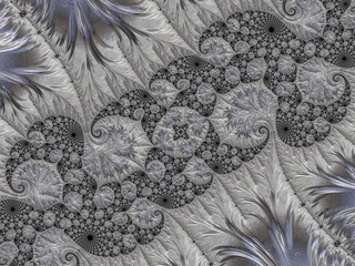 Silver fractal created in 3d. Rich look to decorate any card, vignette, invitation letter, background for website or social networks.
