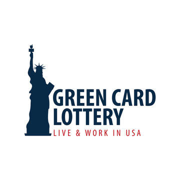 Green Card Lottery Logo Or Emblem. Immigration And Visa To The USA.