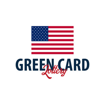 Green Card Lottery logo or emblem. Immigration and Visa to the USA.