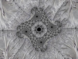 Silver fractal created in 3d. Rich look to decorate any card, vignette, invitation letter, background for website or social networks.