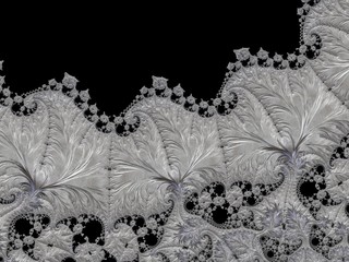 Silver fractal created in 3d. Rich look to decorate any card, vignette, invitation letter, background for website or social networks.