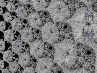 Silver fractal created in 3d. Rich look to decorate any card, vignette, invitation letter, background for website or social networks.