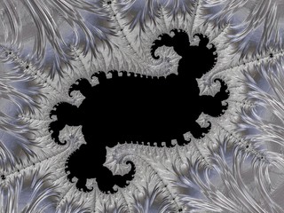 Silver fractal created in 3d. Rich look to decorate any card, vignette, invitation letter, background for website or social networks.