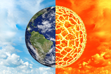 Planet Earth -  ecology concept, global warming concept, the effect of environment climate change. Elements of this image furnished by NASA