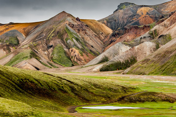 Massif du Landmannalaugar en Islande - obrazy, fototapety, plakaty