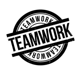 Teamwork rubber stamp. Grunge design with dust scratches. Effects can be easily removed for a clean, crisp look. Color is easily changed.