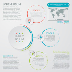 Naklejka premium Presentation business infographic template with 3 options. Vector circle infographic.