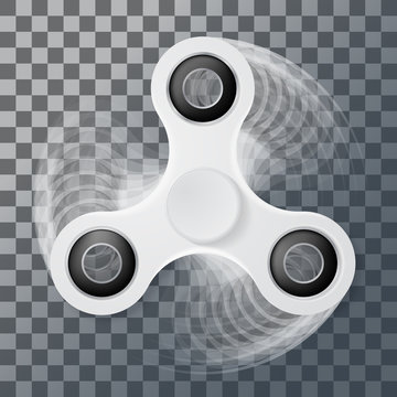 white Hand spinner with motion blur effect.