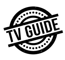 Tv Guide rubber stamp. Grunge design with dust scratches. Effects can be easily removed for a clean, crisp look. Color is easily changed.