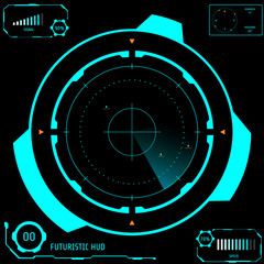 HUD Abstract Futuristic UI Scanning Target Radar Screen Monitor Vector